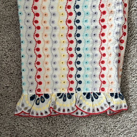 NWT Red Carter Anthropologie Eyelet Rainbow pants Size M - Picture 6 of 11